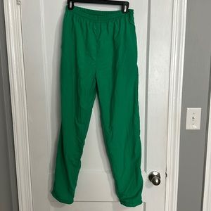 Vintage Green Track Pants with Cotton Liner Size Small